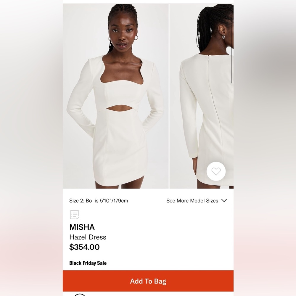 NWT MishaHzel Dress in White XXS